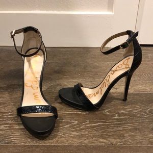 Sam Edelman black Toe-strap heel